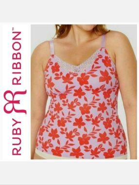 Ruby Ribbon *Discontinued* Diva Lace Cami Red Hibiscus Size 48